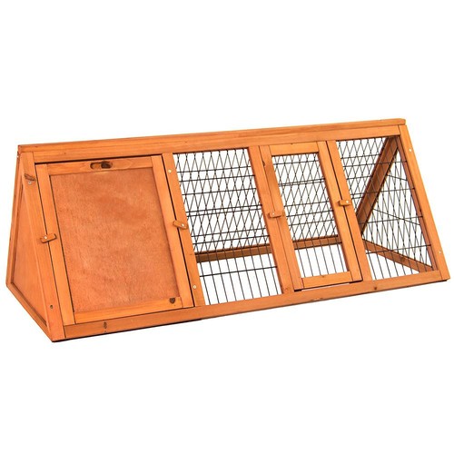 Wooden run triangle pet hutch - run,