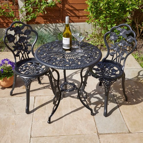 Black bistro set outdoor patio - set,