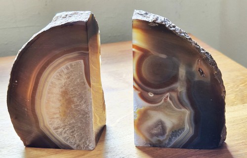 Pair brazilian agate bookends - pair,