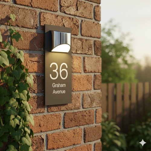 House number plaques solar - plaques,