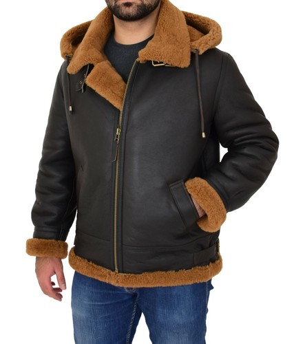 Mens real brown sheepskin - brown,