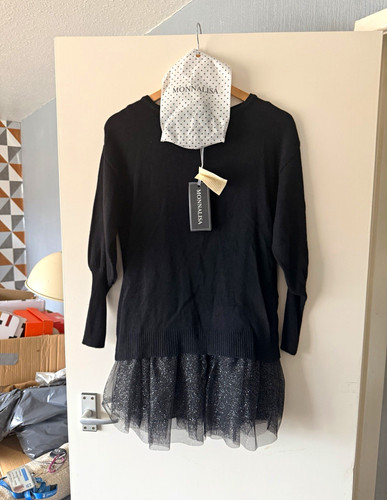 Monnalisa sweater dress black - sweater,