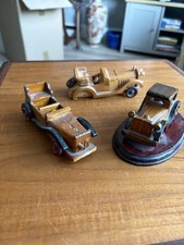 3 X Vintage Model Wooden Cars