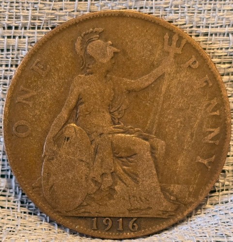 1916 george one penny - 1916, coin