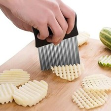 Crinkle Cutter Stainless Steel Potato Chip Salad Vegetable Wavy Chips fries uk 