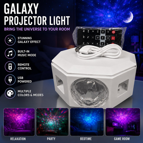 Led galaxy projector - led, moon