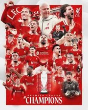 Liverpool Champions Poster  2024-25 EPL Poster For Liverpool Fans Wall Art Print
