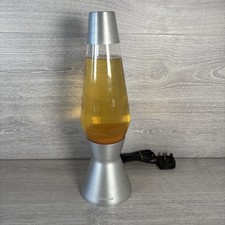 Mathmos Astro Large Lava Lamp Brushed Silver, Yellow/Orange