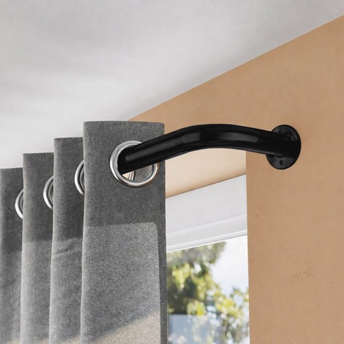Extendable curtain pole with - curtain,