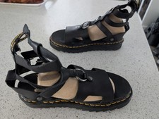 Dr. Martens Women's Leather BLAIRE FELIX RUB OFF VEGAN STRAP SANDALS