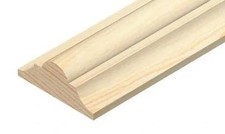 Double Astragal Decorative Moulding Panel Dado Rail Bead Pine Trim 44x20x1000mm