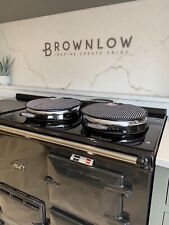 Black Striped Drum Lid Covers Chef Pads for Aga PAIR