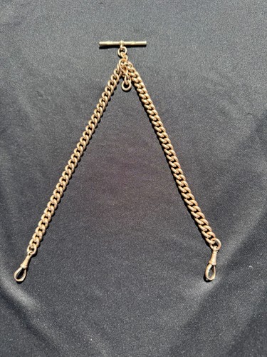 Solid 9ct gold albert - gold, watch