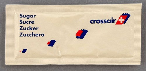 Crossair airline sugar packet - airline,