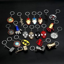 Superhero Keychain Key Cap Batman Superman Keyring Charm Key Holder Iron Man