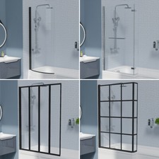 Pivot Bath Shower Screen Folding Square Grid Curved P L Shape Hinged Glass Panel