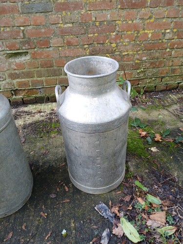Vintage aluminium milk churn - aluminium,