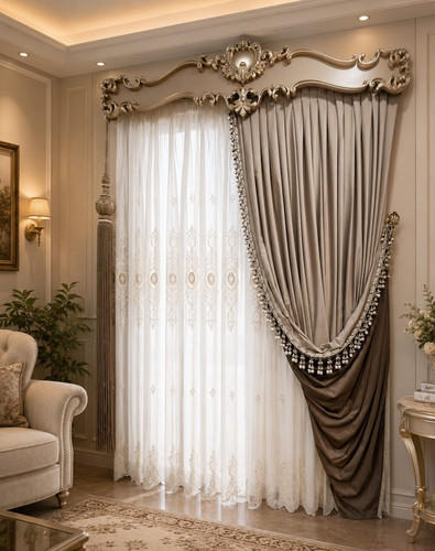 Luxury color velvet curtain - color,