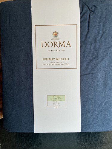 Dorma navy brushed cotton king - navy,