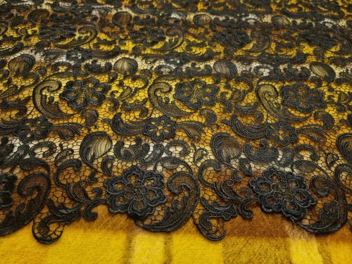 Black lace guipure - guipure, 1.3m