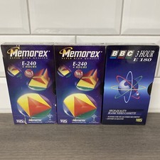 3 x New Sealed Blank VHS Tapes