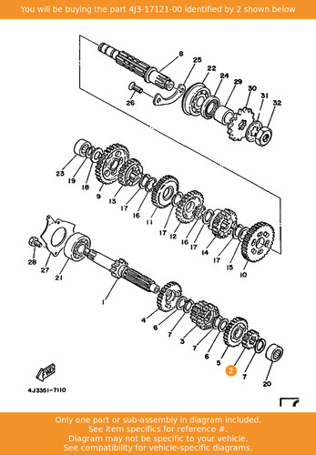 Yamaha gear 2nd pinion - yamaha,