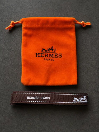 Hermes paris orange drawstring - hermes,