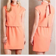 ANTHROPOLOGIE HOSS INROPIA Tiered Jonie Dress SZ 12 Coral $258 NWT Wedding Guest