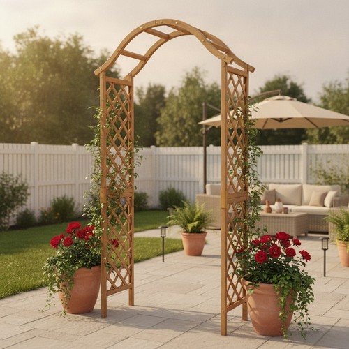 Wooden garden tan - wooden, arch