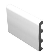 White PVC Flat Skirting Board Plastic 70mm x 2.5m Bathroom & Cladding Trim