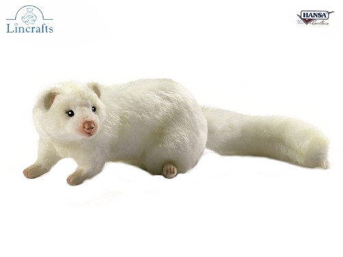 Hansa white ferret plush toy - white,