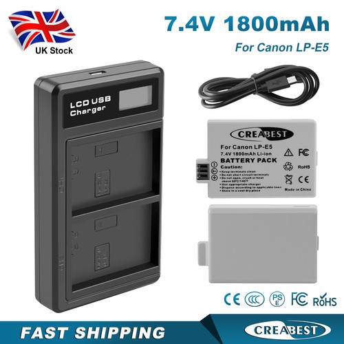 2pcs battery dual - lp-e5, +dual
