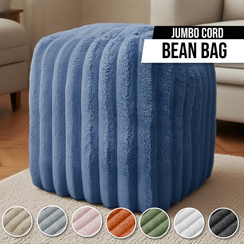 Bean bag footstool ribbed - bean,