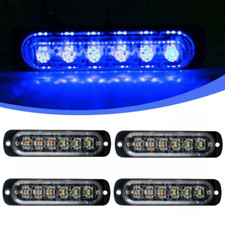 4Pcs 12V 24V 6 LED Marker Strobe Flashing Recovery Lightbar Truck beacon Lights