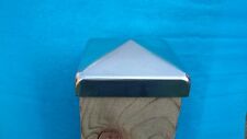  90mm x 90mm (3.5") GALVANIZED PYRAMID SQUARE METAL FENCE / GATE POST CAP TOP