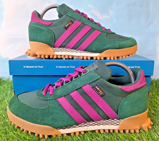 ADIDAS MARATHON TR CORDURA TRAINERS SIZE 9 COLLEGIATE GREEN SUEDE SHOCK PURPLE
