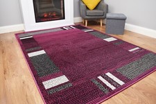 Large Small Purple Black Rug Mat Hallway Runner Living Room Floor Carpet Cheap