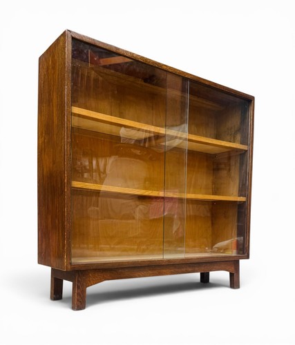 Antique solid oak bookcase art - solid,