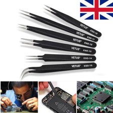 6pcs Set Coated Tweezer Precision Airfix Craft Model Stamp Hobby Stainless Steel