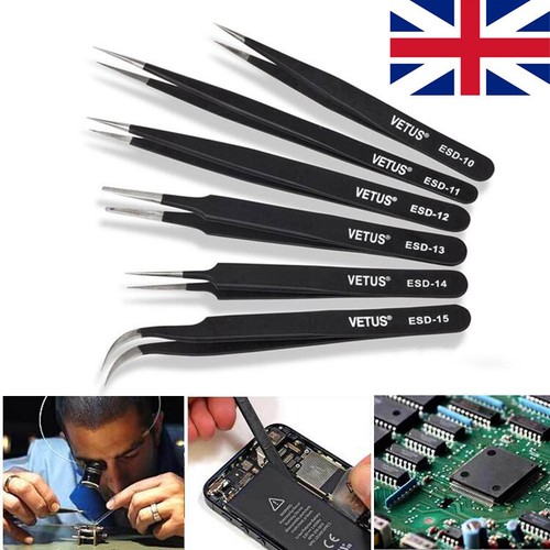 6pcs set coated tweezer - 6pcs,