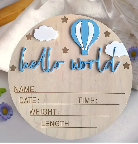 Wooden newborn baby sign - newborn,