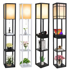 Wooden Shelf Floor Lamp