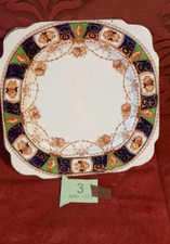 Antique Burgess Bros Carlisle Ware Imari 8 inch Square Side Plate Excellent