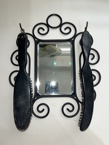 Vintage black iron wire - wire, wall