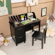 Wooden Children Study Table & Chair Writing Table Set Kids Desk and Chair Set
