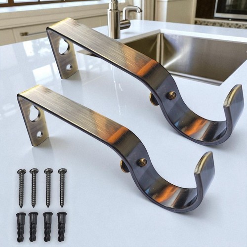 Metal curtain pole brackets - curtain,