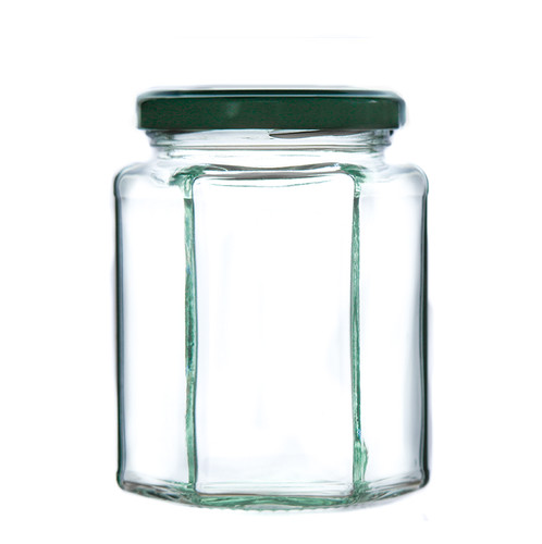 Hexagonal glass jam - glass, jars