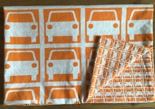 USED 1 Pillowcase Handcrafted with Orla Kiely Car Park Mandarin Cotton Percale