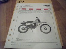1984 Honda XR100 Dealer Assembly Set Up Instructions Manual
