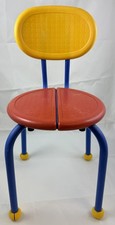 Ikea Puzzle Kids Chair Hagberg 1987 Vintage 80s Chair Red Yellow Kids Furniture